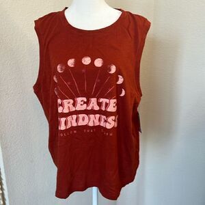 Sonoma Women's Tank Top - Rust Colored - Create Kindness - XL